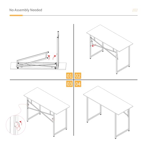 Lutown-Teen FDD-47Z 47 Inch Folding Desk No Assembly Required, Writing Gaming Computer Camping Table, Home Office Desk, Mahogany thumb #3