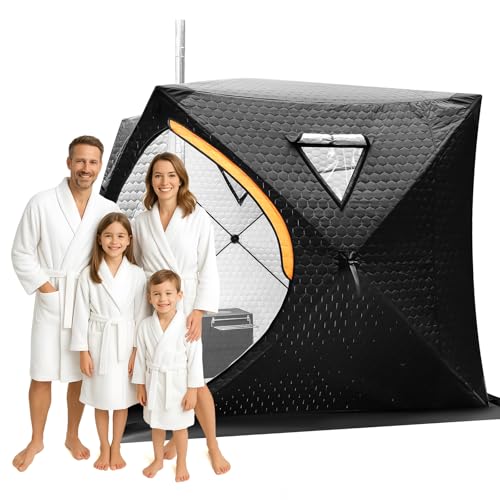 4 Person Outdoor Sauna Tent, 5.91 * 5.91 * 6.23FT Dry Sauna Box f...