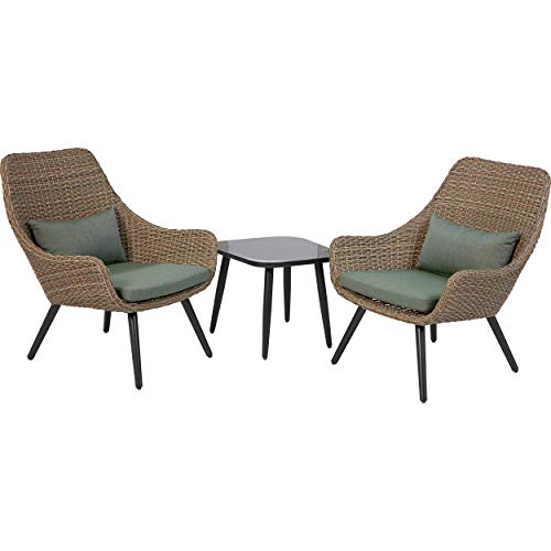 Preisvergleich Produktbild Balkonmöbel-Set Aliceville 3-teilig Polyrattan Grün-Grau