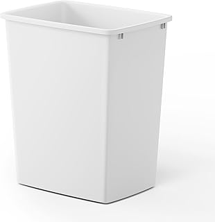 ROOMTEC 35QT Kitchen Trash Can, Sturdy and Lightweight Slim Trash Can, Trash Cans for Kitchen, Workspace, Bathroom, Office, Easy to Clean, 1 Pack, White