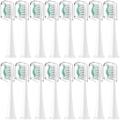 Toothbrush Heads for Philips Sonicare Replacement Brush Heads with Protective Cover Soft Dupont Bristles Electric Toothbrush Replacement Heads for Oral Health, 16 Pack