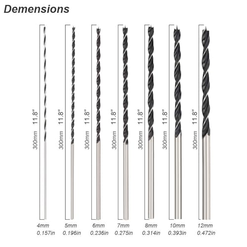 Set de brocas extra largas 300 mm para madera miniatura 3