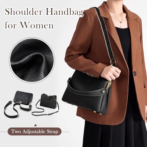 imeetu Crossbody Bags for Women Genuine Leather Shoulder Bag with Zipper Medium Size2