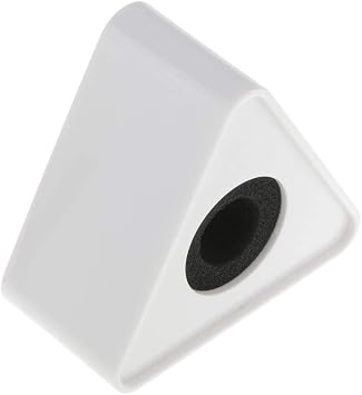 ABS Injection Molding Triangular Shaped Interview Mic Microphone Flag Station Logo - White