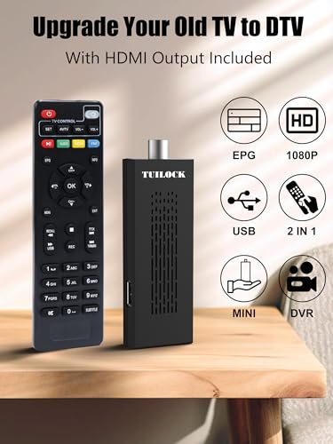 image for Tuilock Digital Converter Box for TV, Newest ATSC TV Tuner Hidden Behi