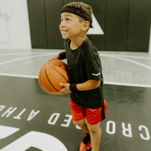 Image of Suddora Sweatbands for Kids, Moisture Wicking 2 Wristbands and 1 Headband Set, Soft and Skin-Friendly Fabric, Moisture-Wicking Athletic Sweat Bands for Basketball, Baseball, Soccer