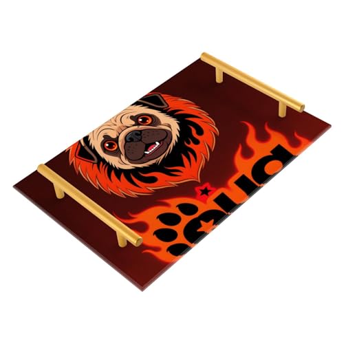 Bandeja decorativa para el almuerzo con asas, para comer, joyas, perfumes, alimentos, charolas para servir comida