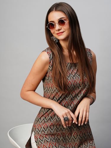 Image of ANNI Designer Women's Cotton Blend Straight Fit Kurti