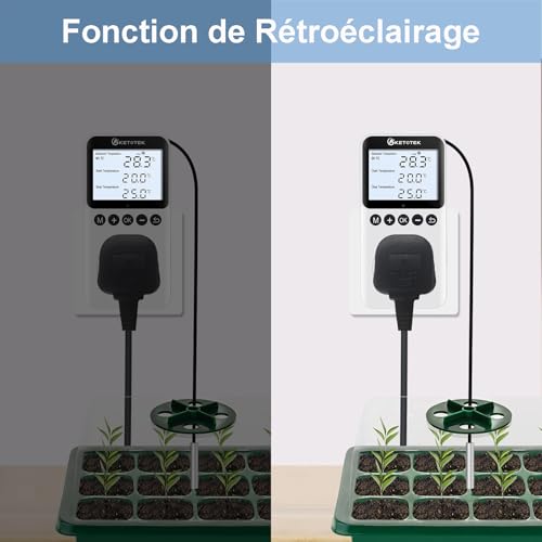 KETOTEK Tag Nacht Temperaturregler mit Typ E Steckdose