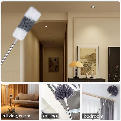 Image of Duster Cleaning Brush Dusters for Cleaning Fan Duster For Ceiling Fan Blades Dust Brush Microfiber Duster Cobweb Extendable Duster Ceiling Fan Duster with Extension Pole Cleaner