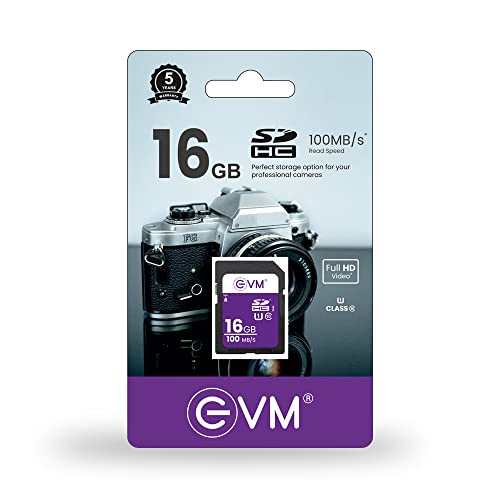 Image of EVM SDHC C10 /U1 Card 16GB 100MB /s for DSLR Cameras Full HD Recording