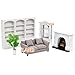 iLAND Modern Dollhouse Furniture on 1/12 Scale, Miniature Couch for Dollhouse Living Room (Khaki Drills)