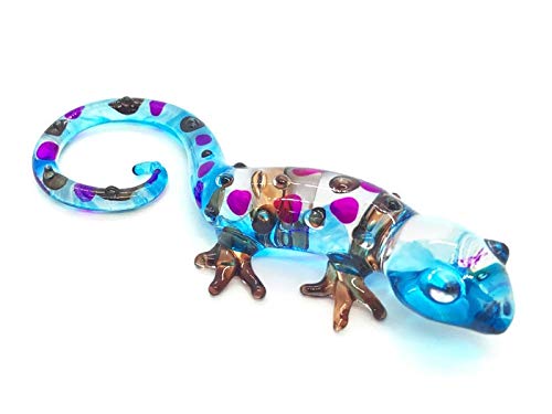 HAND BLOWN Art Glass,Gecko Miniature Animals Collection, Dollhouse Miniatures,By Audomna Shop.(N0047)