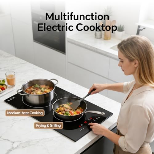 Image of Ranein 12 Inch 2 Burner Induction Cooktop, 1800W, 120V