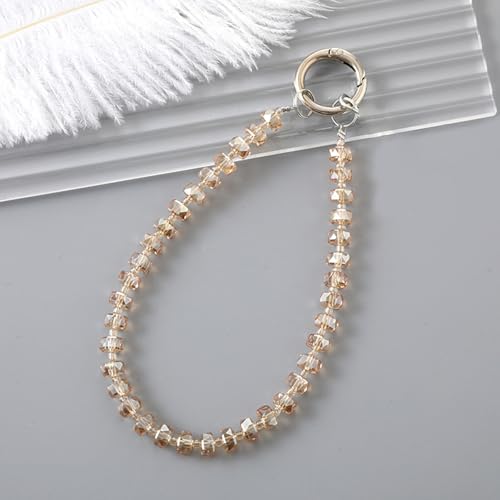 Image of TENOC Beaded Phone Wrist Strap, Champagne