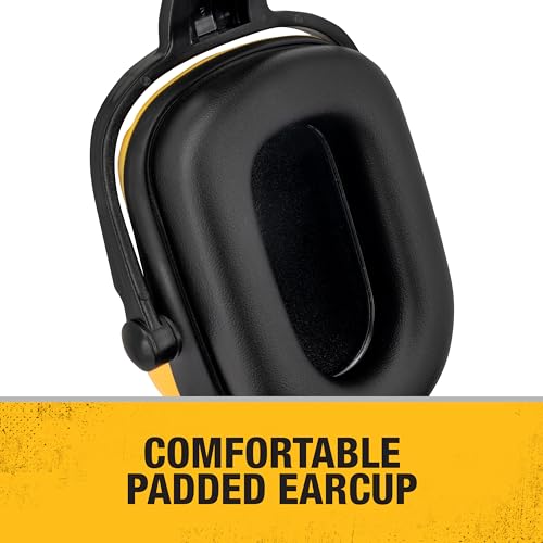 Image of DEWALT DPG660 Yellow with Black Earcups Dielectric Expandable NRR 25 Cap Mount Earmuff