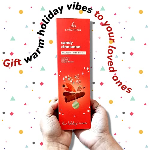 Candy Cinnamon Incense Stick Holiday - Incense (80 Sticks) Spicy, Creamy Vanilla And Flavorful Tangerine Incense | Charcoal Free, Made From Upcycled Flowers | Fall Incense Sticks For Holiday Fun #TOP6