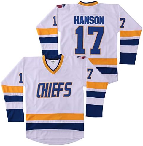 Kooy Steve Hanson #17 Brothers Charlestown Jersey Slap Shot Movie Hockey Charleston (M) White