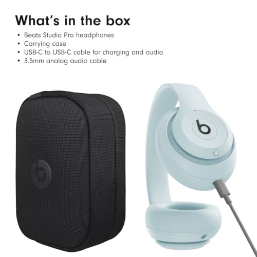 Image of Beats Studio Pro Premium Wireless Over-Ear Headphones- Up to 40-Hour Battery Life, Active Noise Cancelling, Great for Travel & Commuting, USB-C Lossless Audio - Amazon Exclusive Light Blue
