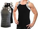 Different Touch 2 Pack Men Square Cut Two Tone Trim Tank Top