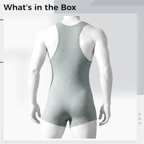 Body sin mangas para hombre ropa interior atlética gris de algodón cómodo 5
