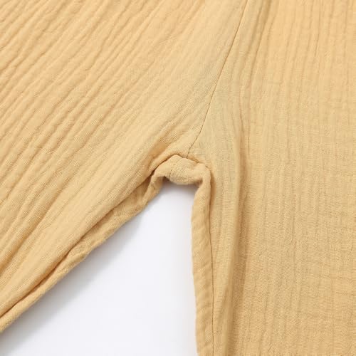 Image of GFQLONG Toddler Boy Linen Pants Girl Cotton Summer Loose Pant for Kid 2-6T | 4 pack toddler pants,light,lightweight,thin,muslin,baggy,gauze,wide leg,barrel,plain,harem bloomers for little boys