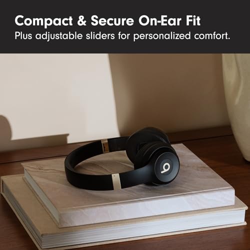 Image of Beats Solo 4 - Wireless On-Ear Bluetooth Headphones, Up to 50-Hour Battery Life, Ultra-Lightweight Comfort, Powerful and Balanced Sound, Apple & Android Compatible - Black & Gold
