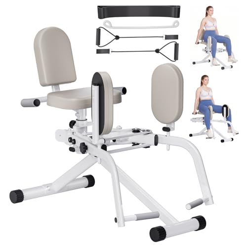Vanmed 2 in 1 Hip Adduction/ Abduction Machine 8-Level Glute Machine & Thigh Workout Equipment Max. Resistance 136 LBS Compact Leg Exercise Euipment for Women & Men Gray