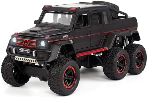 Die-Cast Car 1:22 Big 6X6 Mrcedes Amg Benz G63 Off Road Toy Car Diecast Metal Pullback Toy Car With Openable 5 Doors, Light Music Boys Gifts Toys(1:22 6X6 Mrcedes G63 - Black)