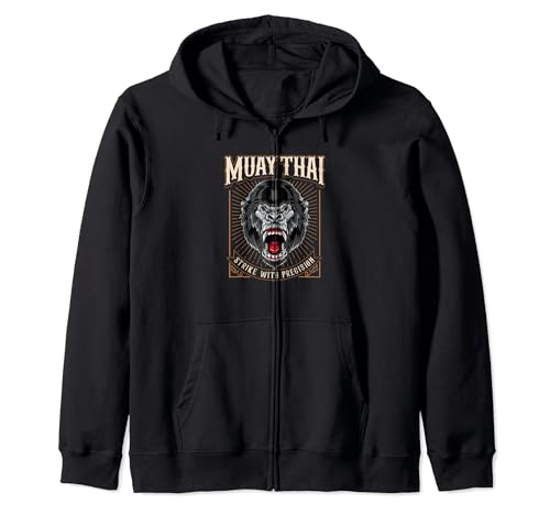 Golpea con precisión - Cool Muay Thai Gorilla Head Sudadera con Capucha