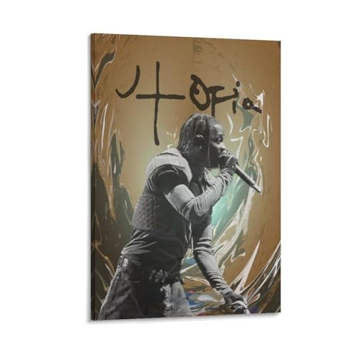 Travis Scott �g�����B�X�E�X�R�b�g �L���ȉ̎� �|�X�^�[ (10) �������� �L�����o�X�E�H�[�� �ǂ̊G �Ǌ|�� �z�[���A�[�g���[�N08x12inch(20x30cm)