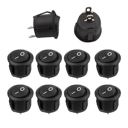 10 piezas negro interruptor basculante redondo mini interruptor basculante interruptor automático interruptor de encendido accesorios para electrodomésticos