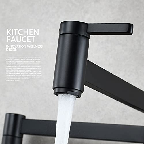 Grifo de llenado de ollas de latón de doble junta para pared de cocina 5