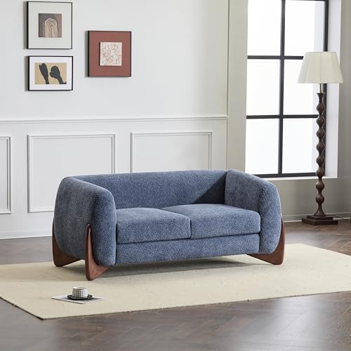 Christopher Knight Home Alma 63" Boucle Loveseat with Wood Legs,