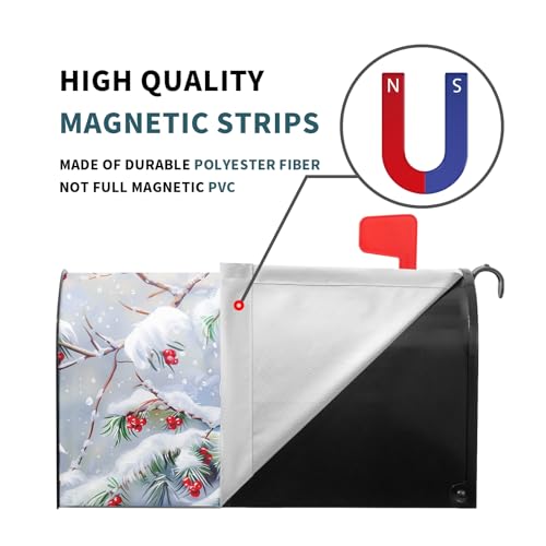 Image of Winter Mailbox Covers Magnetic Standard Size 21 X 25.5 Inch Christmastree Mailbox Cover Snowflakes Birds Mailbox Wraps Post Letter Box Cover Decoration Outdoor Garden Home Yard Outside
