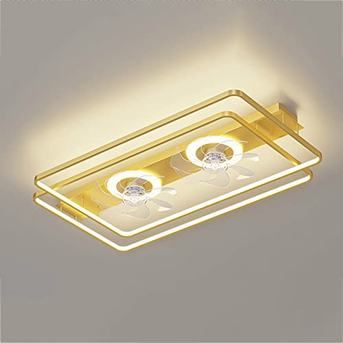 Ventilateur de plafond avec lampe HNVBDOPAE LED 98W noir et or