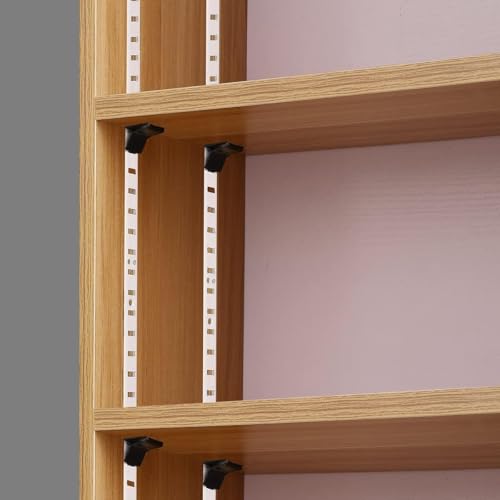 Image of Shelf Clips, Hosrnovo Adjustable Shelf Brackets for 255 Standard Pilaster, Heavy Duty Metal Shelving Brackets Clips for Kitchen Cabinet Bookcase (Black) (28)