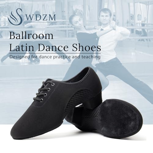 SWDZM Men&Women Ballroom Dance Shoes Closed Toe Latin Salsa Practice Dancer Modern Performance Dancing Shoes2