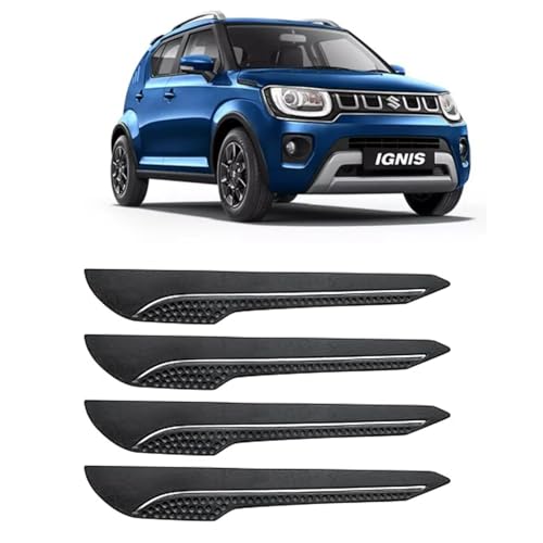 Image of AOSIS-Car Bumper Protector /Bumper Guard for Maruti Suzuki New Ignis with Single Chrome Stripe (4-Pcs)