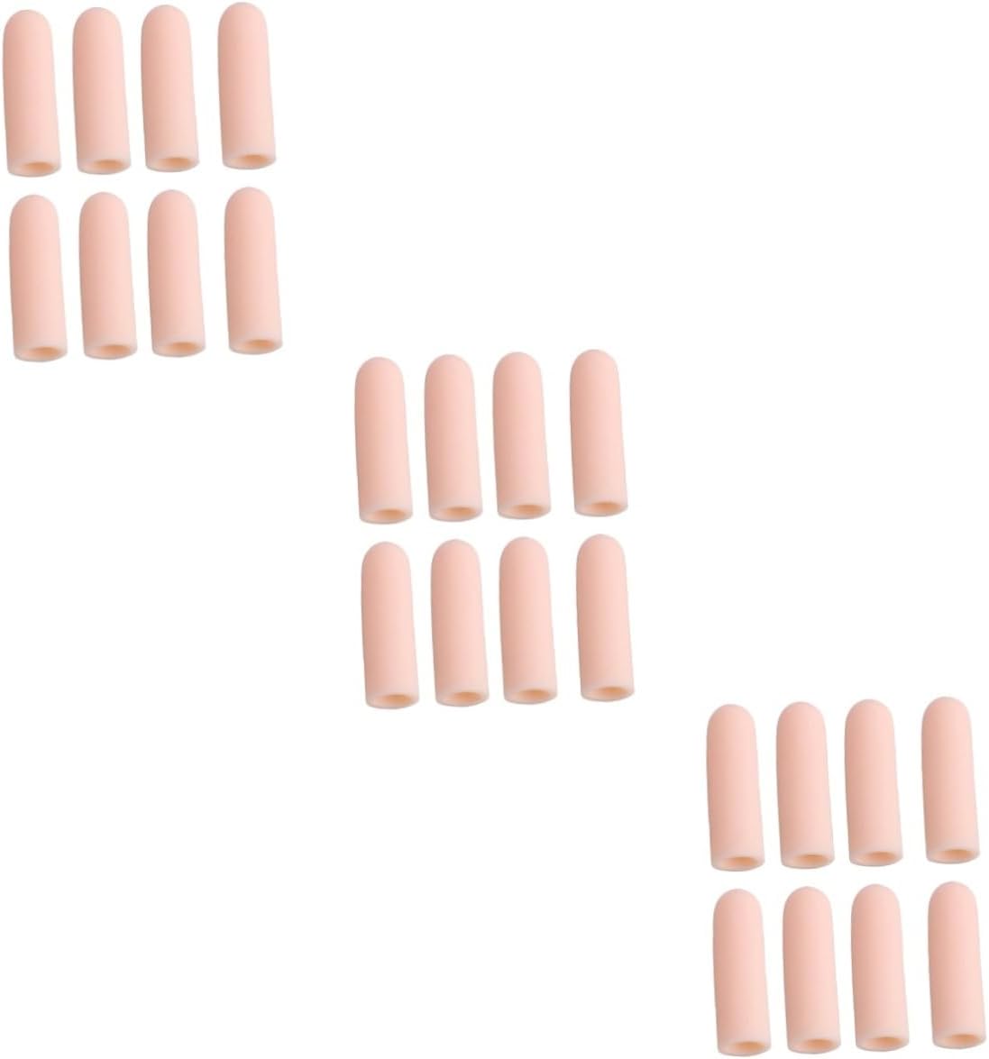 Mobestech 24pcs Finger Protective Cover Skin Color Finger Sleeves for Joint Support Medical-grade Gel Slim Design for Men Women for Travel and Everyday Use