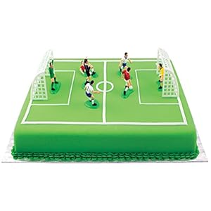 PME FS009 Voetbaltopper voor taarten en cupcakes, 9-delige set, kunststof, meerkleurig, 10 x 4 x 6,3 cm