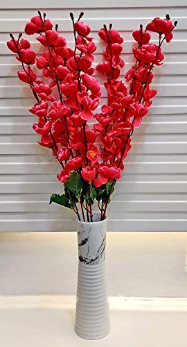 Image of Coolkart Artificial Orchid Flower Bunches, Pink | 60 cm Tall, 7 Heads, Home Decor, Decorative