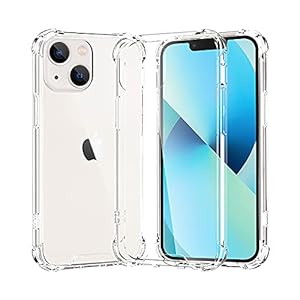 Melomon Hoesje voor iPhone 13 (6,1 inch), anti-kras ultra heldere schokbestendige harde PC achterkant en zachte TPU, (airbag bescherming) bumper beschermhoes voor iPhone 13 - Clear