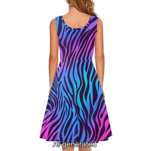 Image of Dreaweet Casual Sleeveless Dresses for Women Girls, Round Neck Tank Dresses with Pockets Summer Sundress Size XS-4XL