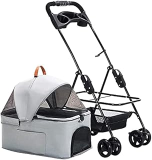 Carrinho para cães Carrinhos leves para cães Carrinhos para animais de estimação destacáveis para cães/gatos pequenos e médios Carrinho para gatos com entrada sem zíper para gatos grandes com suporte destacável