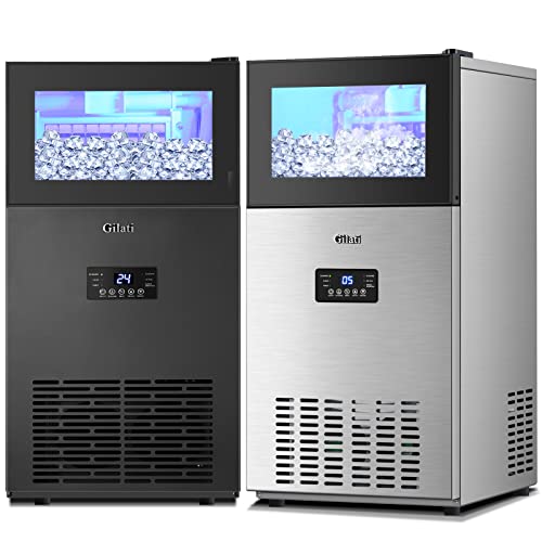 Upgraded Commercial Ice Maker Machine 160LBS/24H with 35LBS Storage Bin,Commercial Ice Maker Machine 160LBS/24H,Under Counter/Freestanding Stainless Steel Large Ice Machine