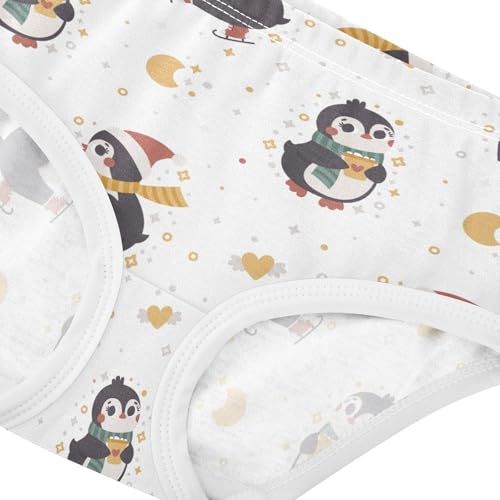 Winter Skating Penguins Girls' Underwear Cotton Christmas Girls Briefs Soft Toddler Underwear 8T4