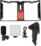 Kit de streaming en direct pour téléphone avec microphone de lumière de remplissage et trépied portable, appareil vidéo pour smartphone pour vlogging, vente en direct, enseignement en ligne, comprend