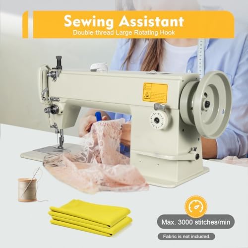 Industrial Sewing Machine 3000 S.P.M - Heavy Duty Leather & Fabrics Embroidery Machine for Thick Material Repair - Perfect for Professionals & DIY Enthusiasts