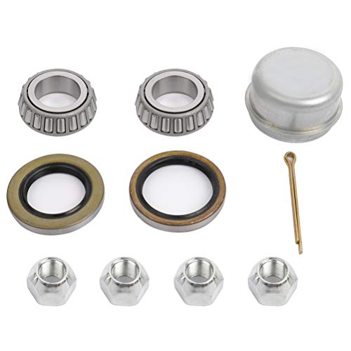 ECCPP Boat Trailer Hub Kit 4 Bolt 1 L44643 Silver Tapered Spindle Galvanized 2,000 Lbs Axle Kit by ECCPP - Image 2
